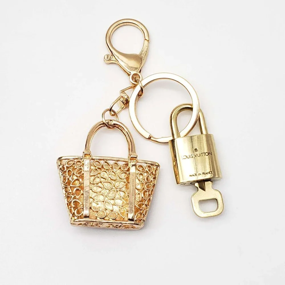LV Gold Padlock 🔑 Authentic Louis Vuitton Charm + Unbranded Leopard Keychain